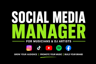be your music artist social media manager for musicians djs and artists