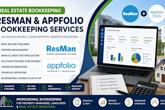 provide real estate bookkeeping with resman and appfolio
