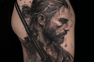 hand drawn custom tattoo