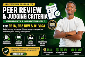 provide top journal peer review, judging criteria for eb1a, eb2 niw, 01 visa