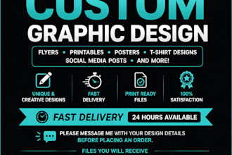 create professional graphic designs, printables, flyers and t shirt desig
