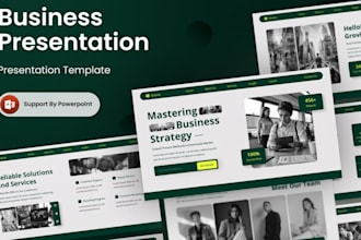 design custom branded powerpoint master slide template and business presentation