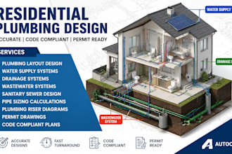 design accurate residential plumbing drainage water supply and wastewater system