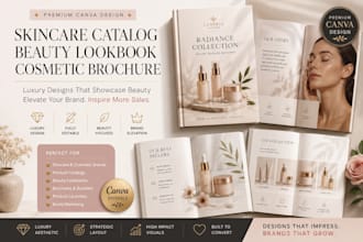 design canva skincare catalog beauty lookbook cosmetic brochure booklet design