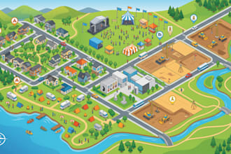 design site map, land survey property, museum, community, campground, event maps