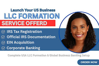 create USA bank for llc owner, setup llc, mercury, payoneer, llc formation