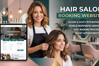 design hair salon website with seamless vagaro and acuity scheduling integration