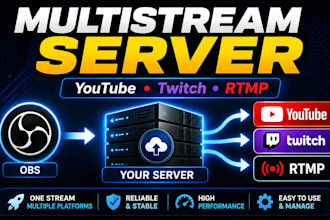 setup a multistream server for youtube, twitch, kick and custom rtmp