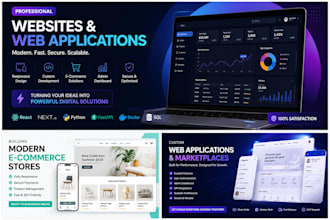 create a custom website, ecommerce, web app or marketplace