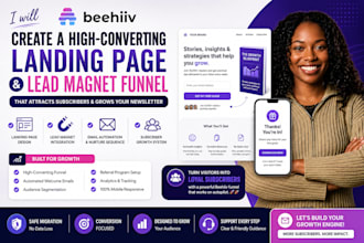 create beehiiv landing page beehiiv lead magnet funnel beehiive automation
