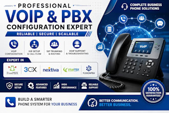 configure voip freepbx, 3cx nextiva, IVR setup, vitalpbx, fusionpbx for business