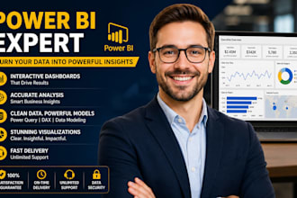 be your power bi expert for dashboard dax data visualization power bi consultant