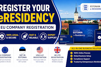 register your eresidency eu company registration, vat in estonia USA llc uk itd