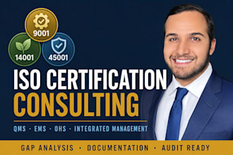 provide iso 9001, 14001, 45001 documentation and certification gap analysis