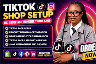 setup tik tok shop fix tiktok dropshipping tiktok shop marketing tiktok shop ads