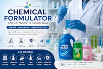 make a product formulation of detergents, soaps,  toiletry