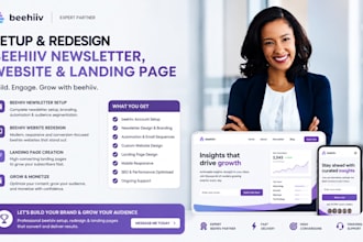 setup beehiiv newsletter redesign beehiiv website and beehive landing page