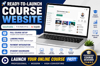 build a ready to launch teachable thinkific course website