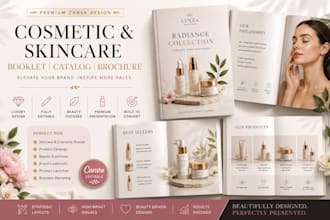 design cosmetic skincare booklet canva beauty catalog brochure