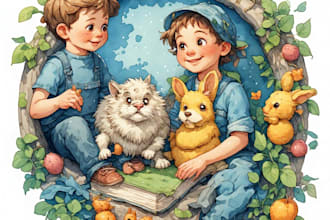 create fantasy watercolor characters and illustrations