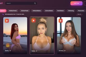 develop ai chatbot model, nsfw ai website and web app, ai influencer chat webapp