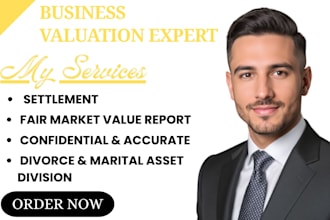 calculate fair market business value for divorce and  mediation