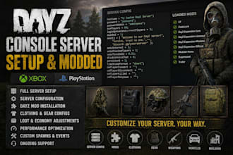 setup and mod ur console dayz server, server config, dayz mods