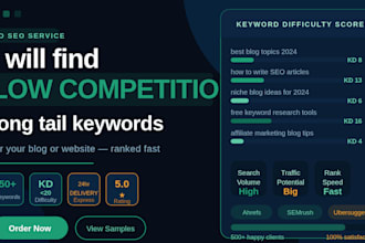find low competition long tail keywords for your blog or website