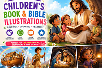 illustrate children book, storybook, christian and bible illustrations