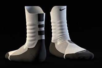 design realistic 3d socks mockup, 3d socks design, socks rendering, glove mockup
