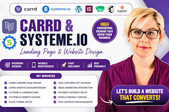 design redesign carrd landing page and systeme io website landing page