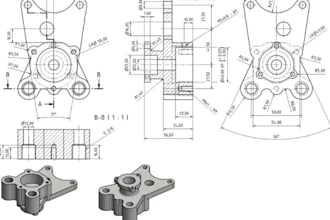 do 3d cad design product design mechanical design cad drawing and 3d rendering