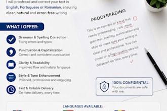 proofread and edit your text in english, portuguese or romanian