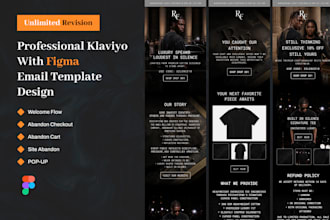 design amazing klaviyo email flow and klaviyo email template for email marketing