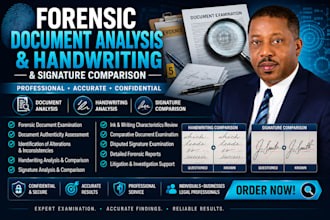 do forensic document analysis, handwriting and signature comparison, report