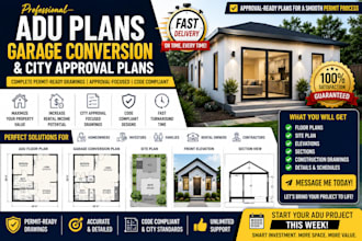 create adu plans garage conversion drawings and city approval plans