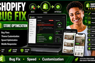 fix shopify bugs customize theme optimize speed and shopify store