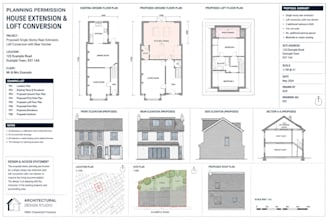draw UK planning permission drawings for house extension loft conversion