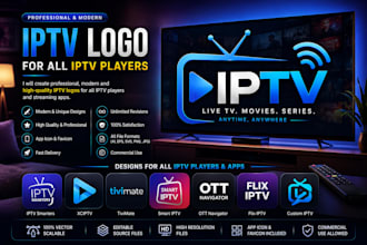logo design for your all iptv apps with panel