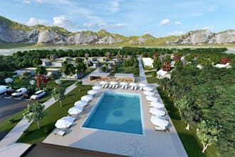 renovate 3d master plan, site conceptual planning,landscape camping 3d visualize