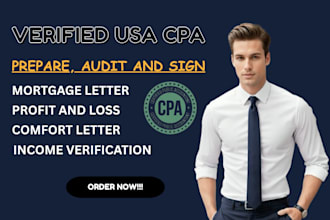 prepare signed US CPA comfort letter financial review and verification letter