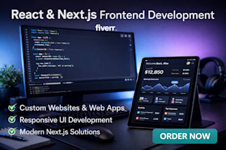 build a responsive next js website or react web application