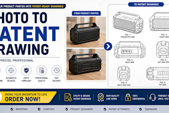 create patent drawings from product photos for inventors and startups