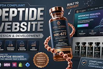 build supplement website, peptide ecommerce website, design peptide website
