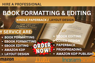 do book formatting book editing profreading paperback formatting amazon kdp