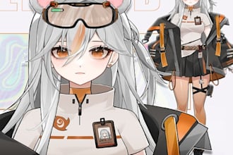 design live2d vtuber model, pngtuber avatar and anime character for streaming