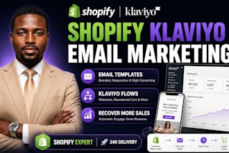 setup shopify klaviyo email marketing, klaviyo flows and klaviyo email templates