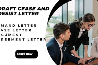 draft cease and desist letter, legal demand letter, agreement document letter