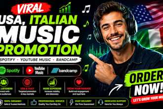do viral USA spotify music italian youtube music bandcamp music promotion