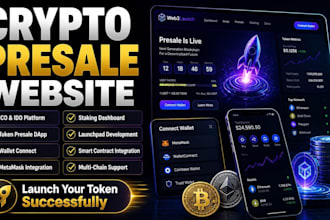 build crypto token presale website, ico website, staking dapp and launchpad